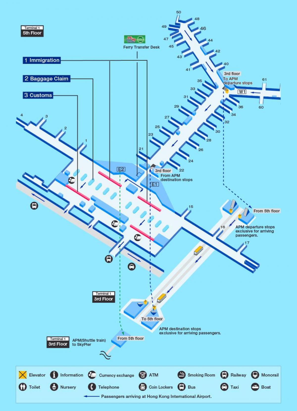 Hong Kong repülőtéri kapu térképen