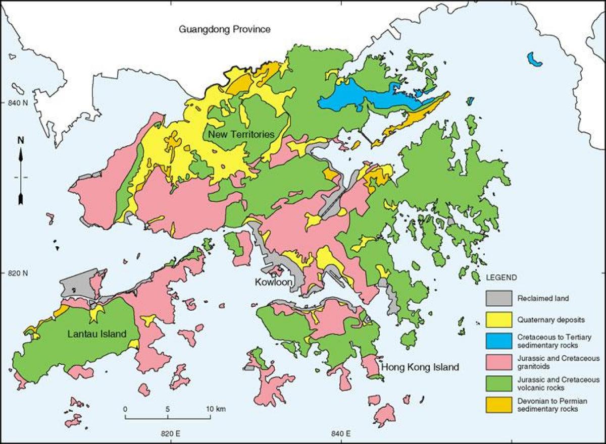 geológiai térkép Hong Kong