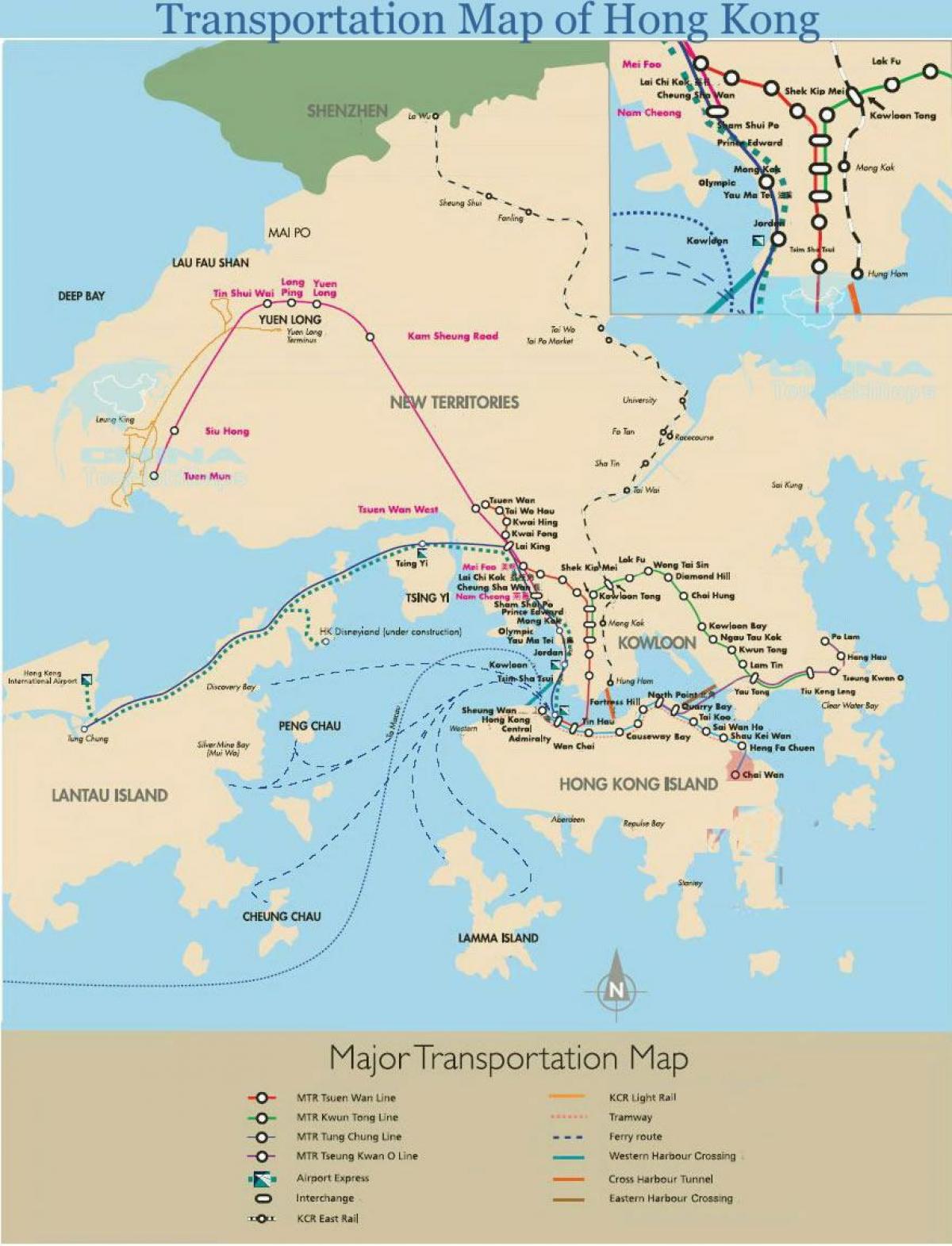Hong Kong komp útvonal térkép