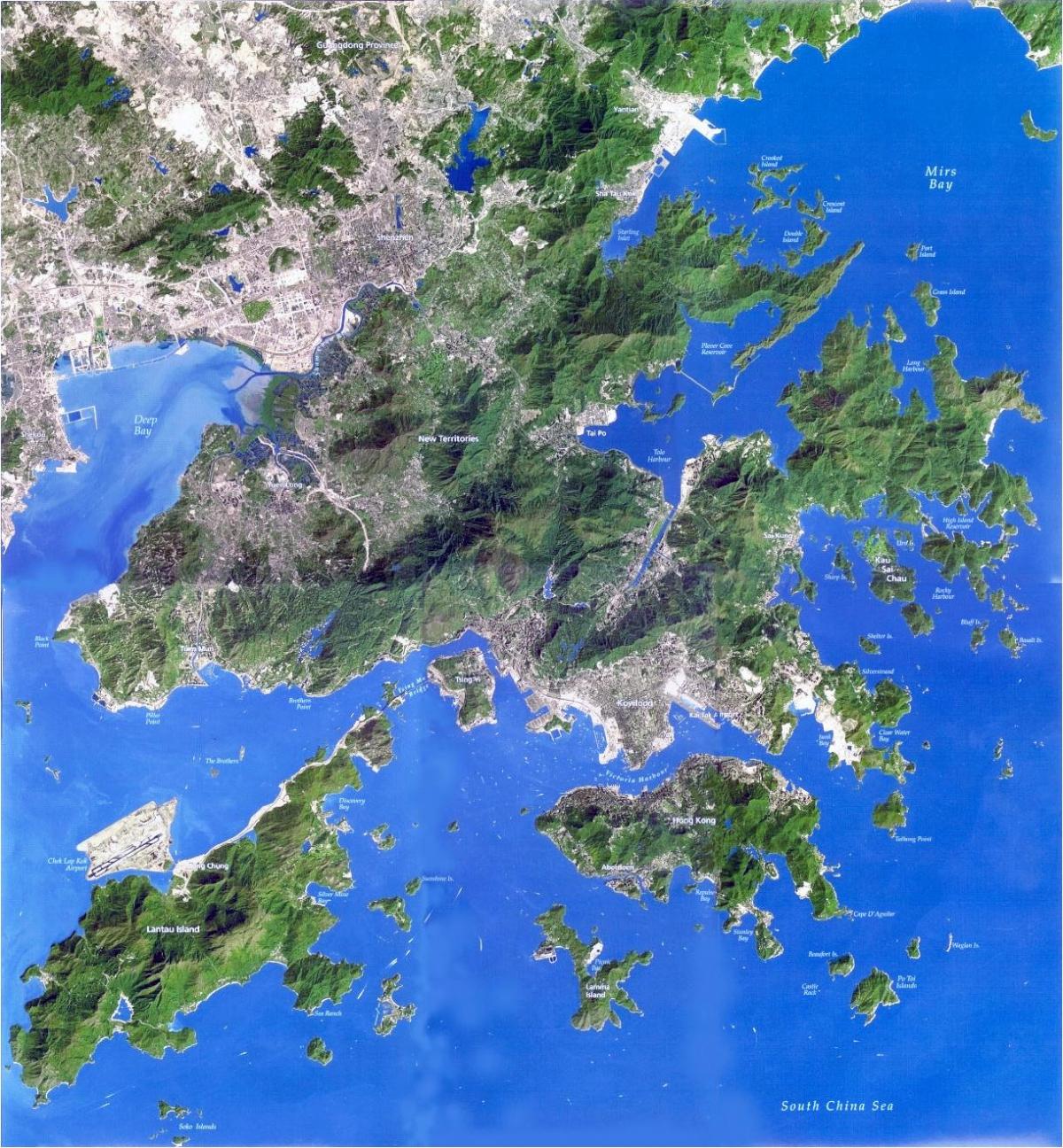műholdas térkép Hong Kong