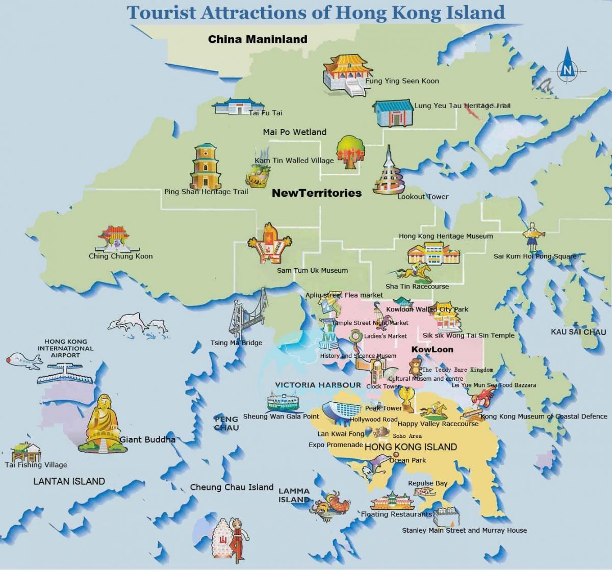 térkép Hong Kong sziget