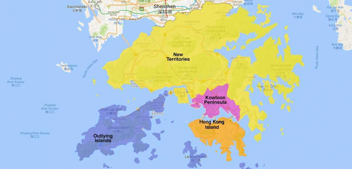 térkép Hong Kong területén