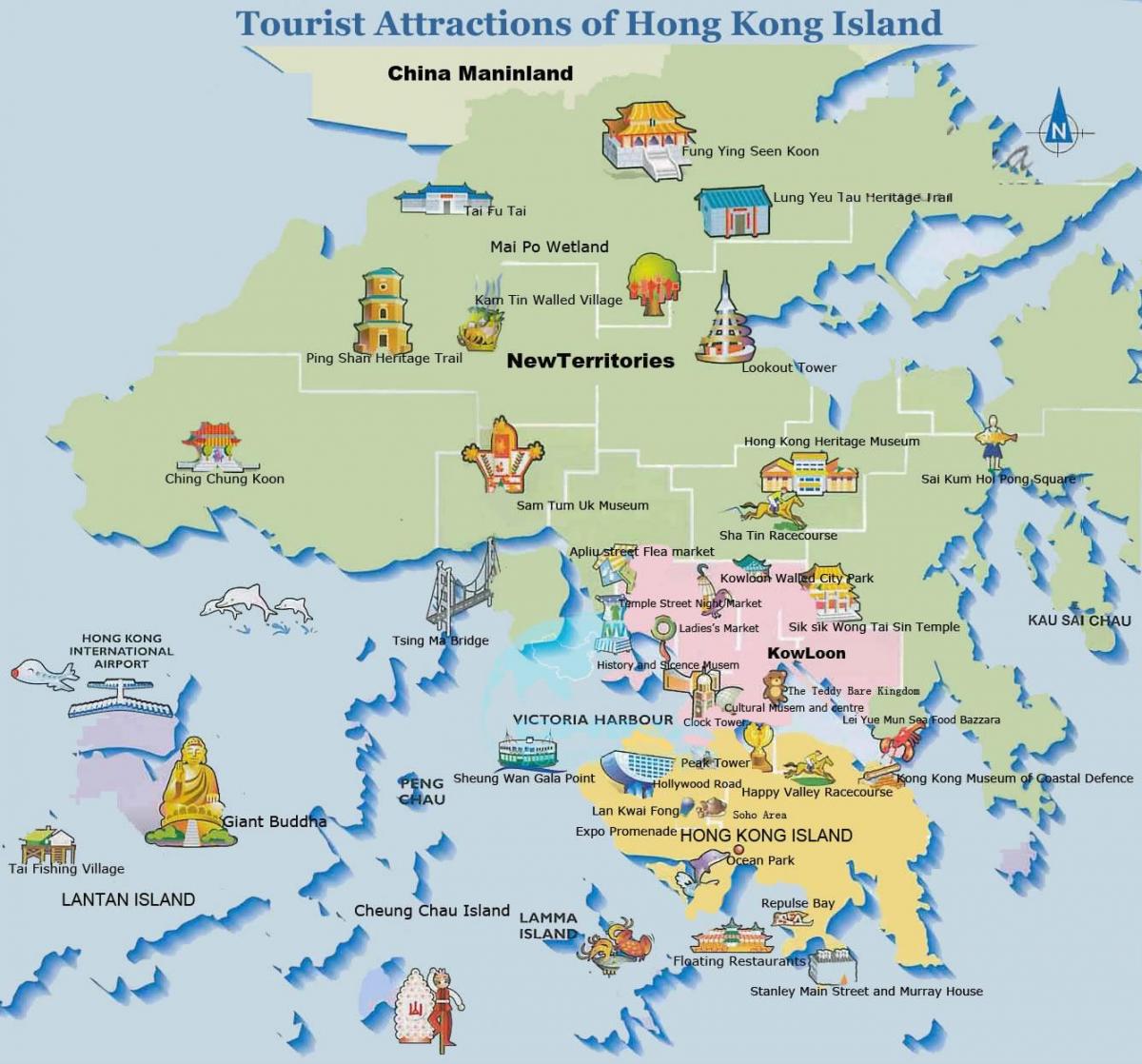 Hong Kong turista térkép