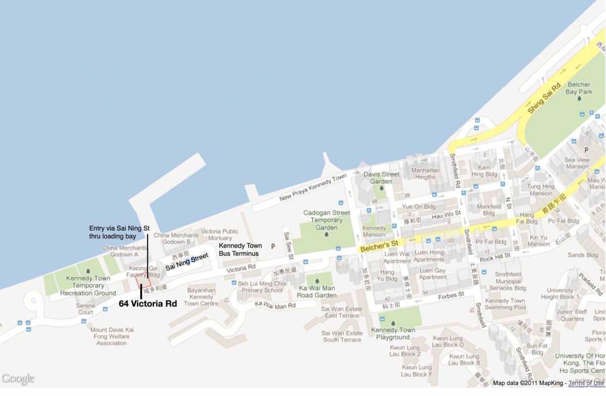 MTR Kennedy town pályaudvar térkép