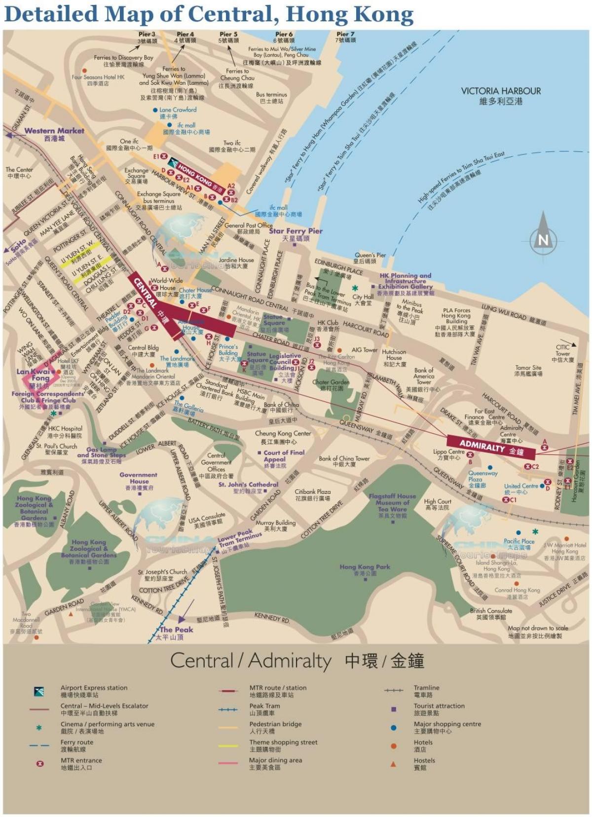 Hong Kongi központi térkép