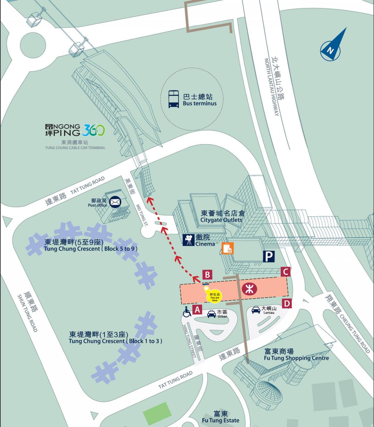 Tung Chung-line MTR térkép