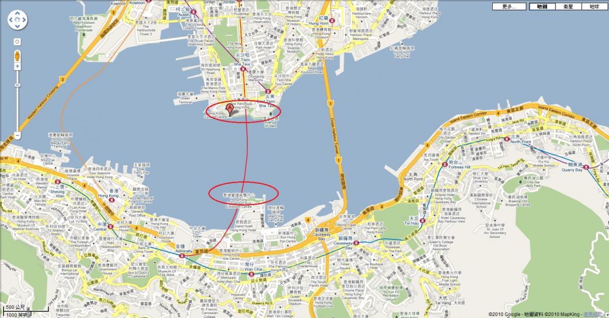 térkép victoria harbour-Hong Kong