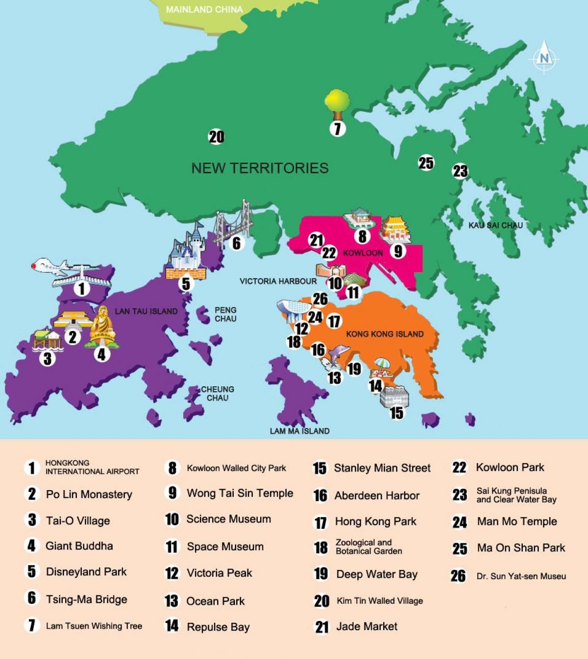 térkép új területek Hong Kong