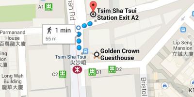 Tsim Sha Tsui metróállomástól térkép