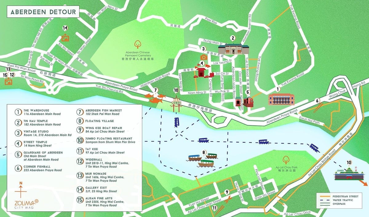 térkép Aberdeen-Hong Kong