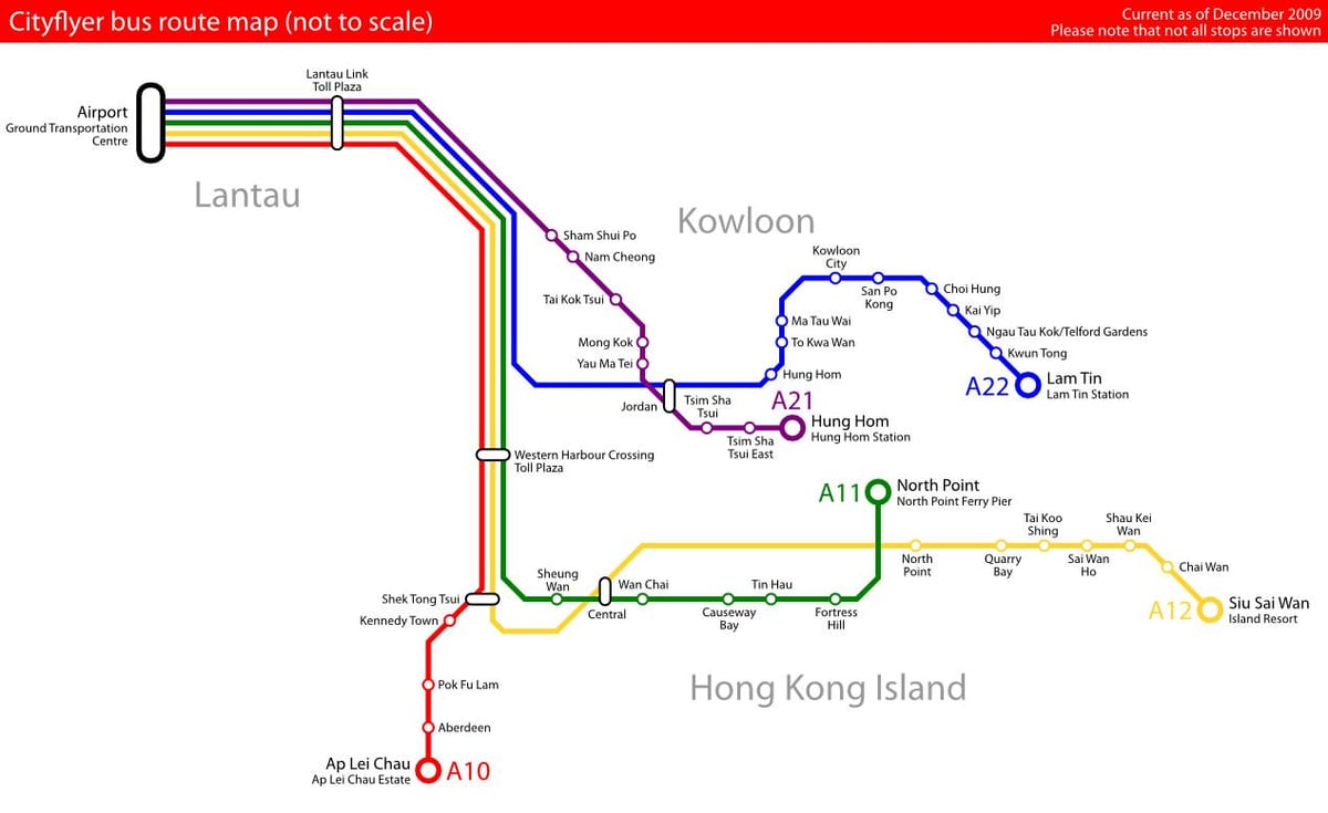 Hong Kong busz útvonal térkép