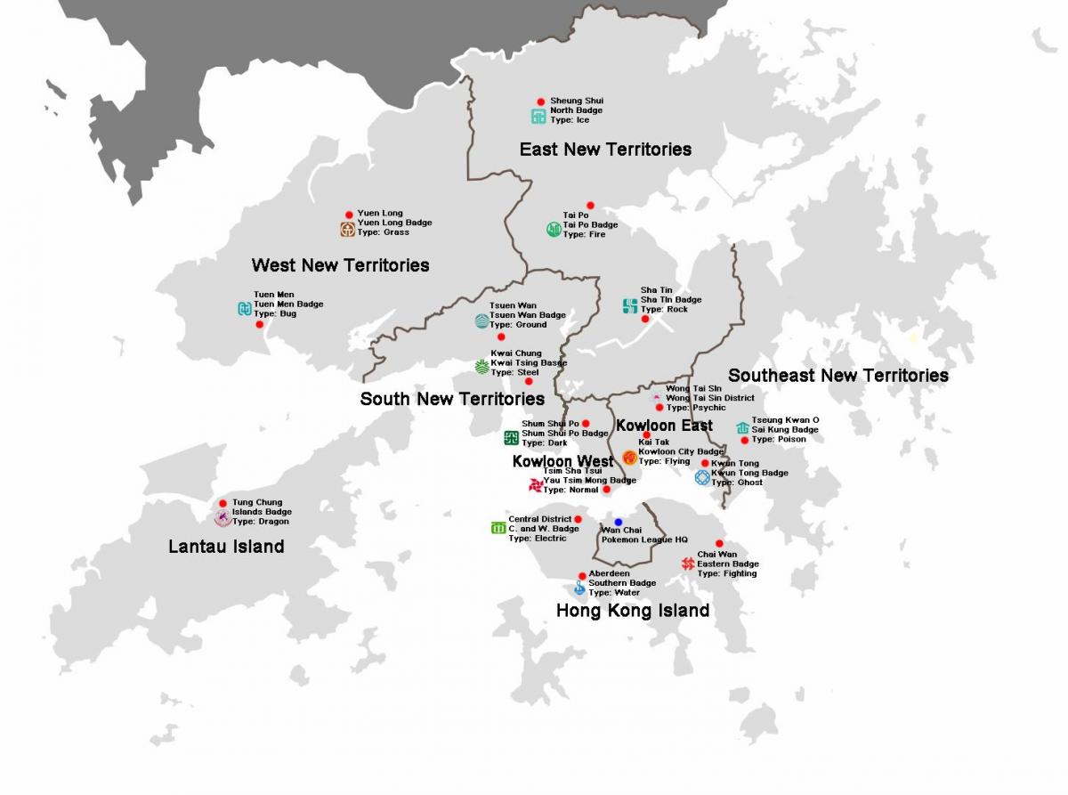 térkép Hong Kong kerületek