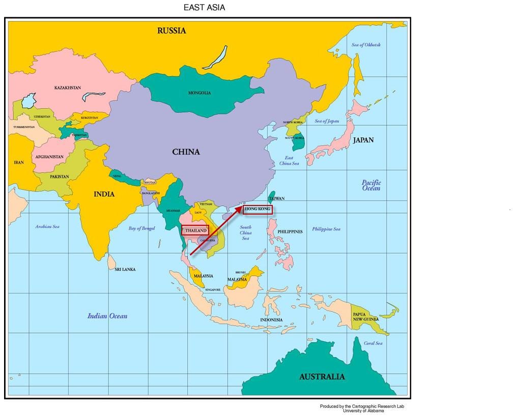 Hong Kong térkép ázsia