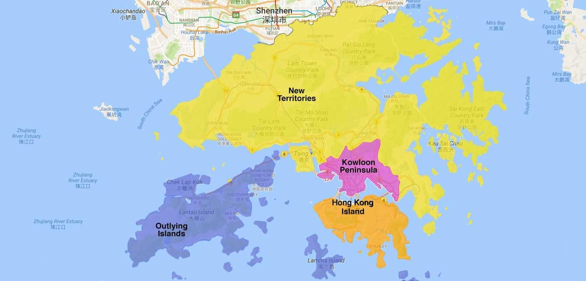 térkép Hong Kong területén