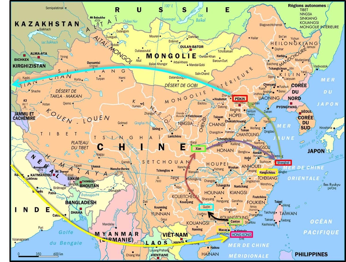 Shanghai-Hong Kong térkép