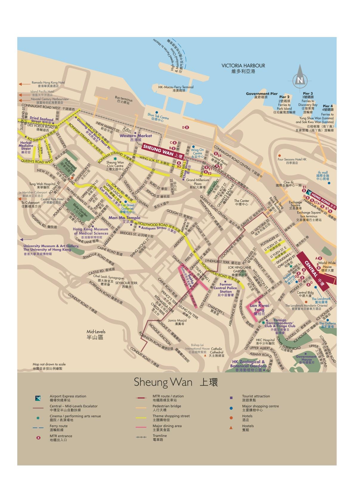 Sheung Wan MTR pályaudvar térkép