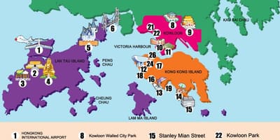 Térkép új területek Hong Kong