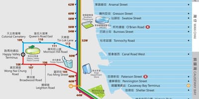 Hong Kong ding ding villamos térkép