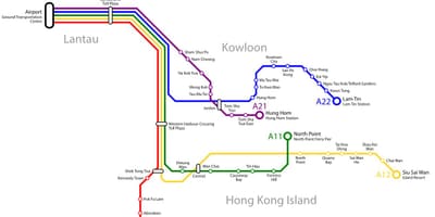 Hong Kong busz útvonal térkép