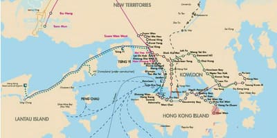 Hong Kong komp útvonal térkép