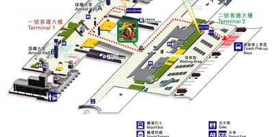 Hong Kong-i repülőtér, térkép terminál 1 2