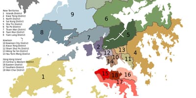 Térkép Hong Kong városrészek
