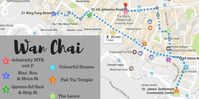 Térkép Wanchai Hong Kong
