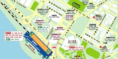 Tsuen Wan-Nyugati pályaudvar térkép